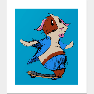 Guinea Pig Skater Posters and Art